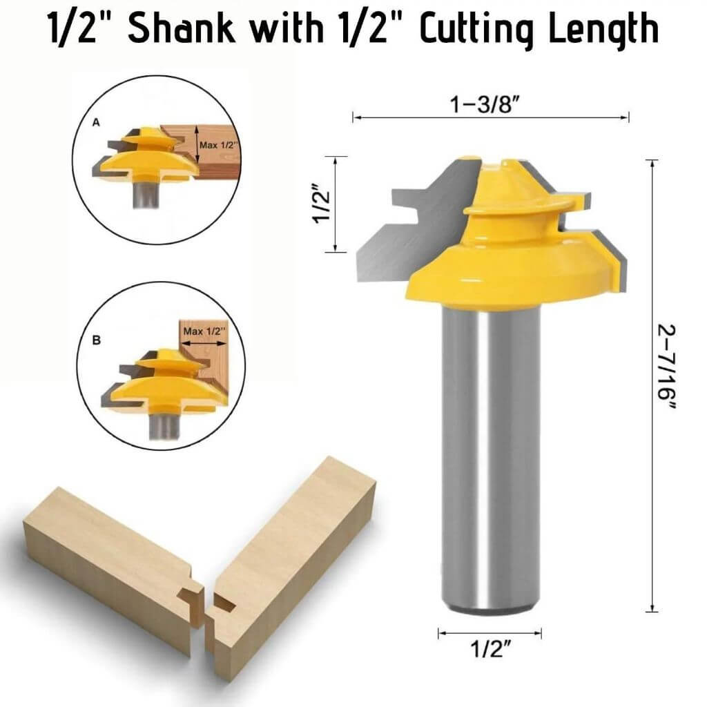 💥Specials this week - 45-degree Lock Miter Router Bit - 1/2" Shank