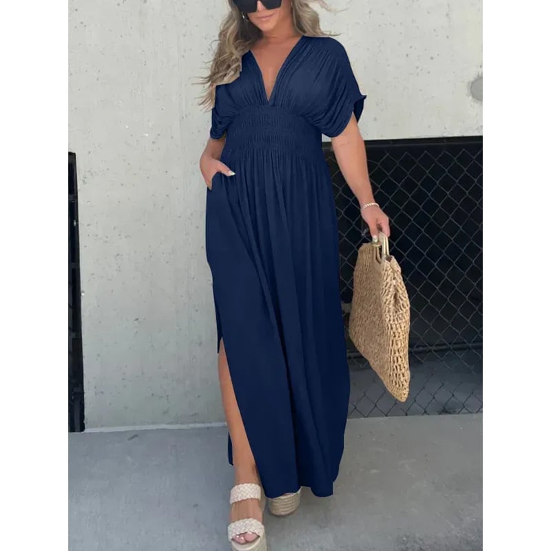 💗SLIT V-NECK EFFORTLESS MAXI LONG DRESS