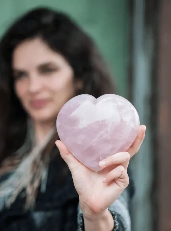 ✨This Week's Special Price $12.99💥LARGE Rose Quartz Heart Crystal