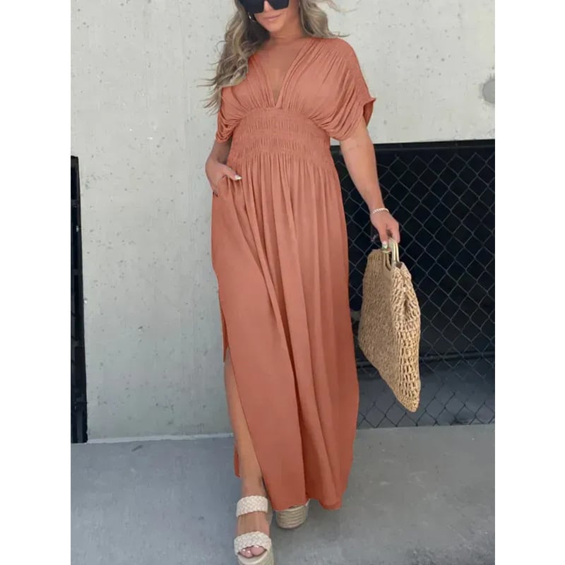 💗SLIT V-NECK EFFORTLESS MAXI LONG DRESS