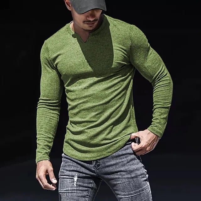 V-NECK LONG-SLEEVED SPORTS T-SHIRT