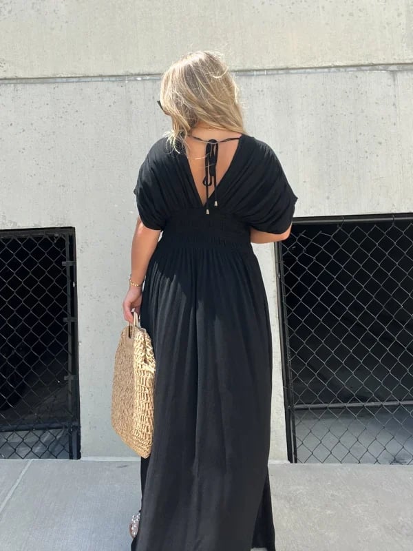 💗SLIT V-NECK EFFORTLESS MAXI LONG DRESS