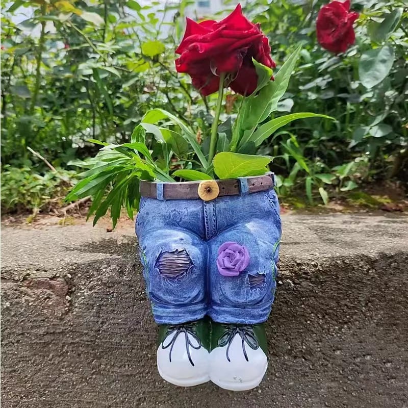 Creative Denim Pants Resin Flower Pot