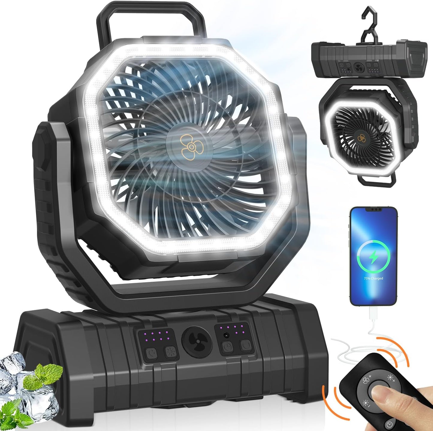 Portable Camping Fan Rechargeable (free delivery)