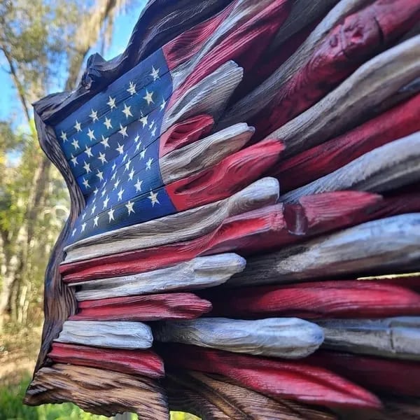 🔥Flash Sale - 53% OFF🔥 -Wooden American Flag🔥BUY 2 FREE SHIPPING🔥