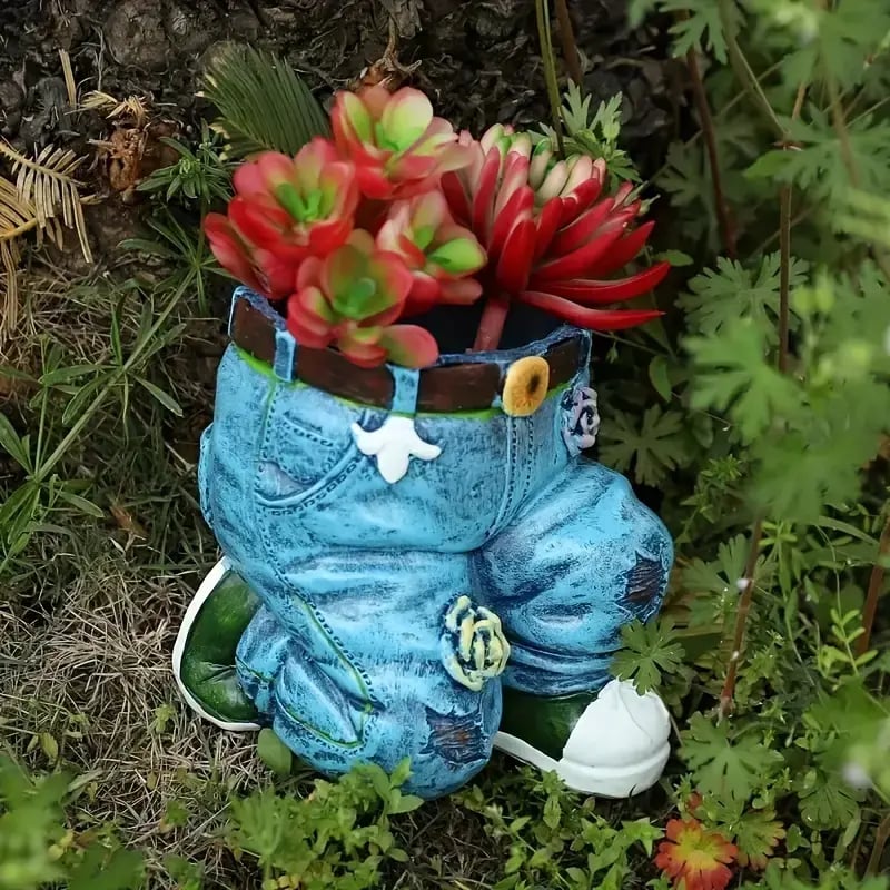 Creative Denim Pants Resin Flower Pot