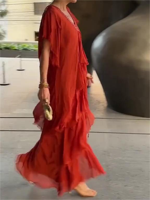 🔥Elegant V-neck Maxi Dress(BUY 2 FREE SHIPPING)