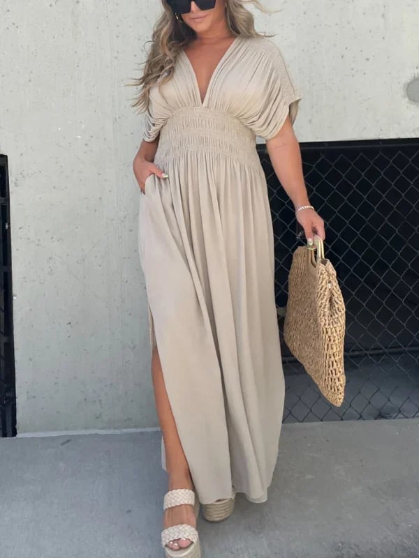 💗SLIT V-NECK EFFORTLESS MAXI LONG DRESS