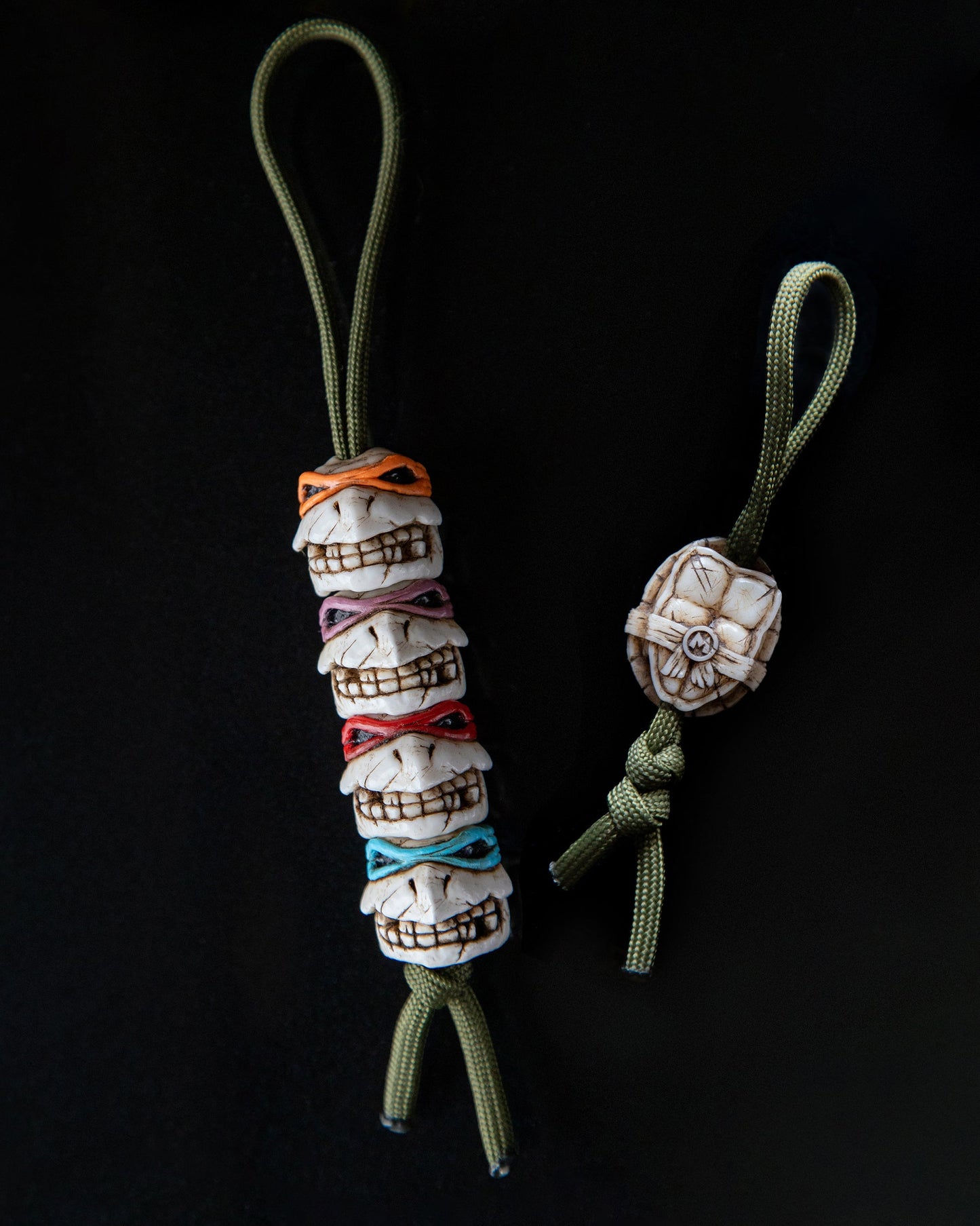 The 4 Turtle Brothers Skull beads