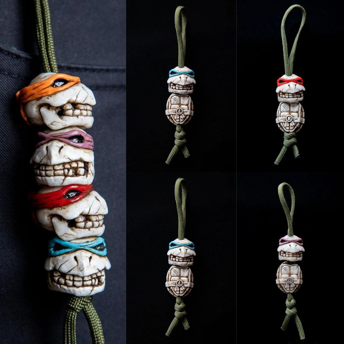 The 4 Turtle Brothers Skull beads