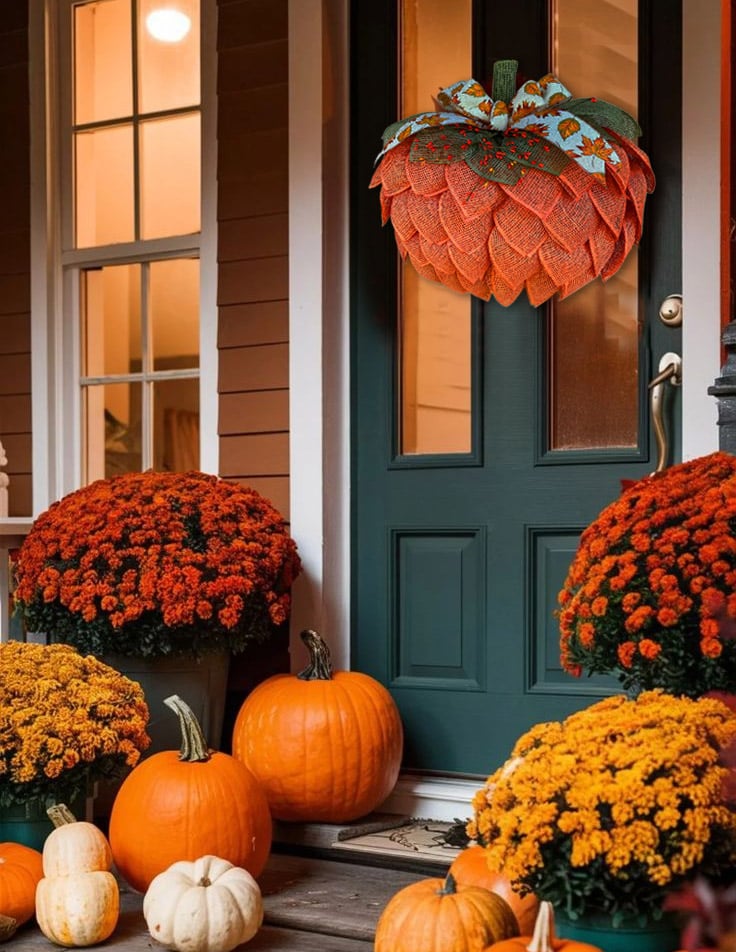 🔥60% OFF 🍁 Farmhouse Pumpkin Wreath For Front Door