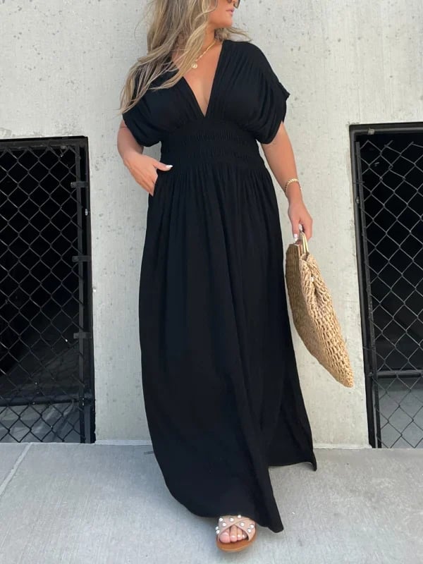 💗SLIT V-NECK EFFORTLESS MAXI LONG DRESS