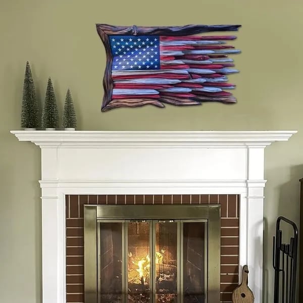 🔥Flash Sale - 53% OFF🔥 -Wooden American Flag🔥BUY 2 FREE SHIPPING🔥