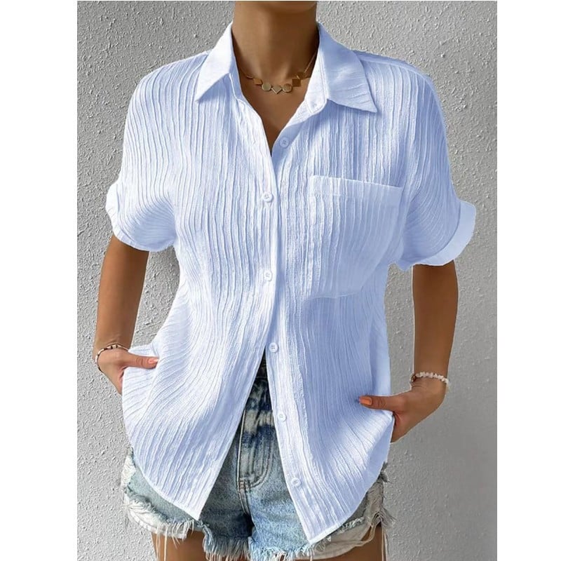 🔥Shirt Collar Casual Buttoned Loose Blouse