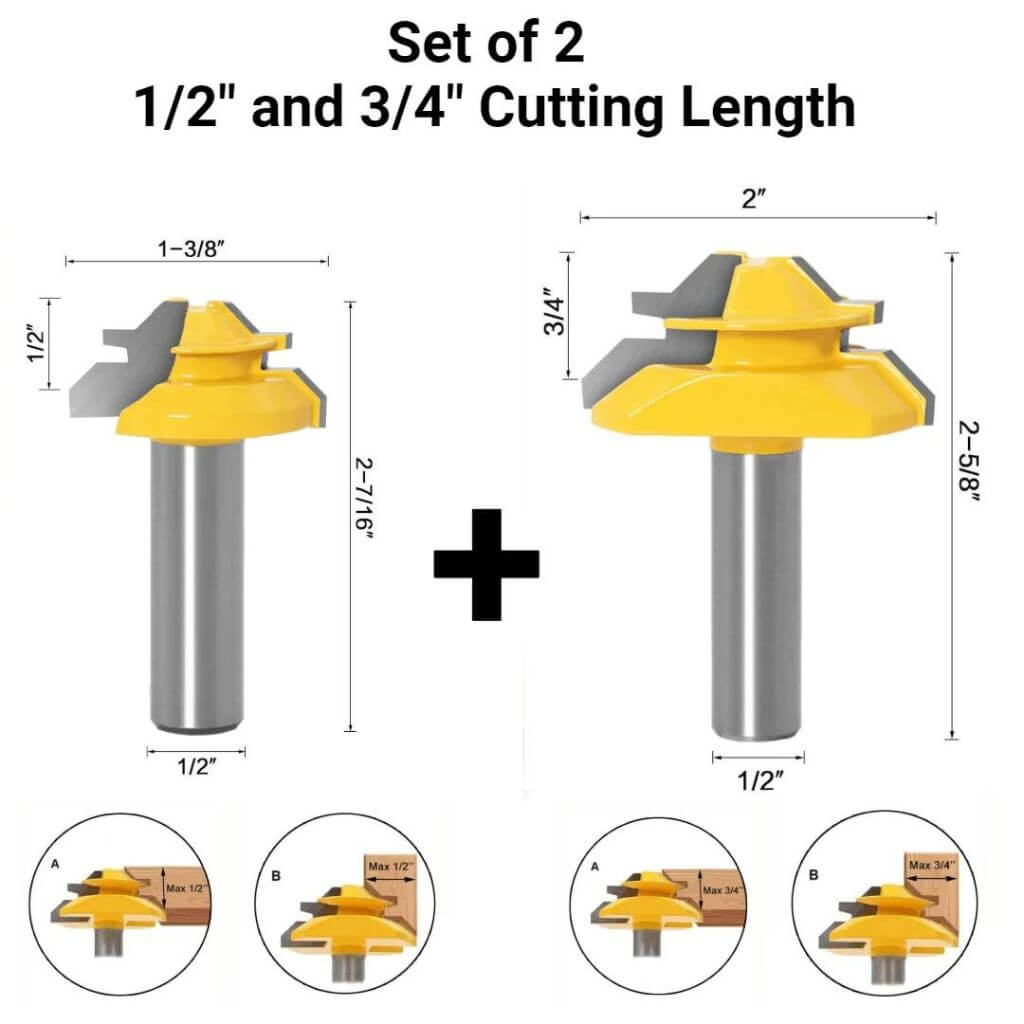 💥Specials this week - 45-degree Lock Miter Router Bit - 1/2" Shank