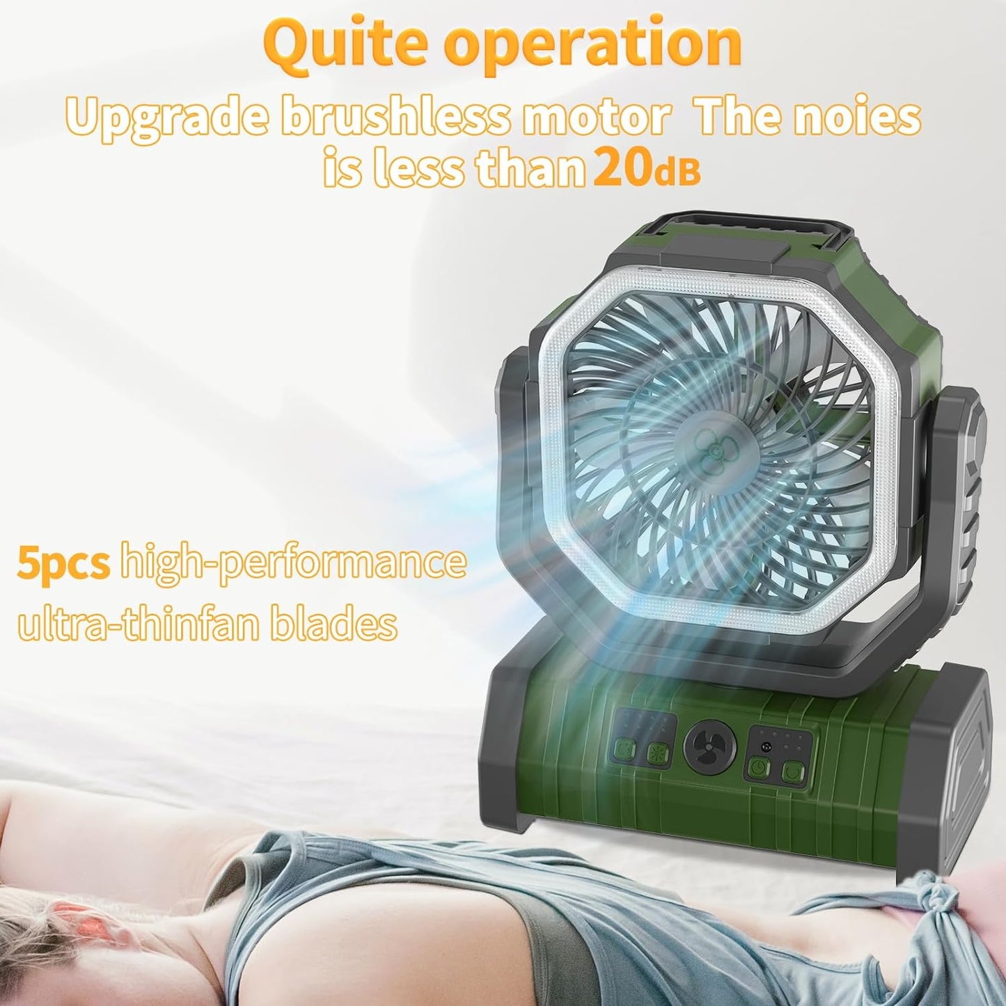 Portable Camping Fan Rechargeable (free delivery)