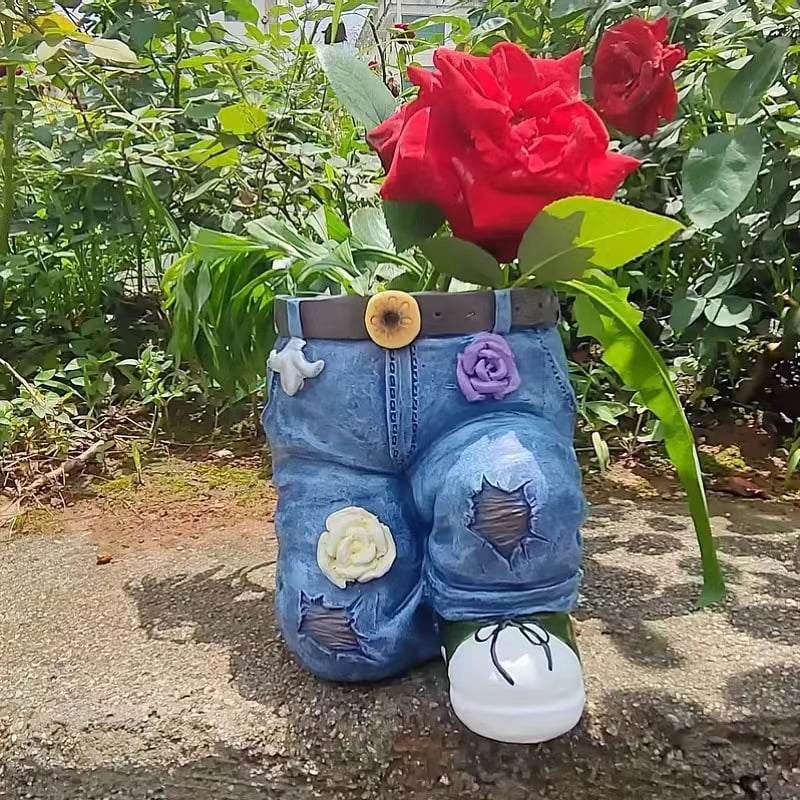 Creative Denim Pants Resin Flower Pot