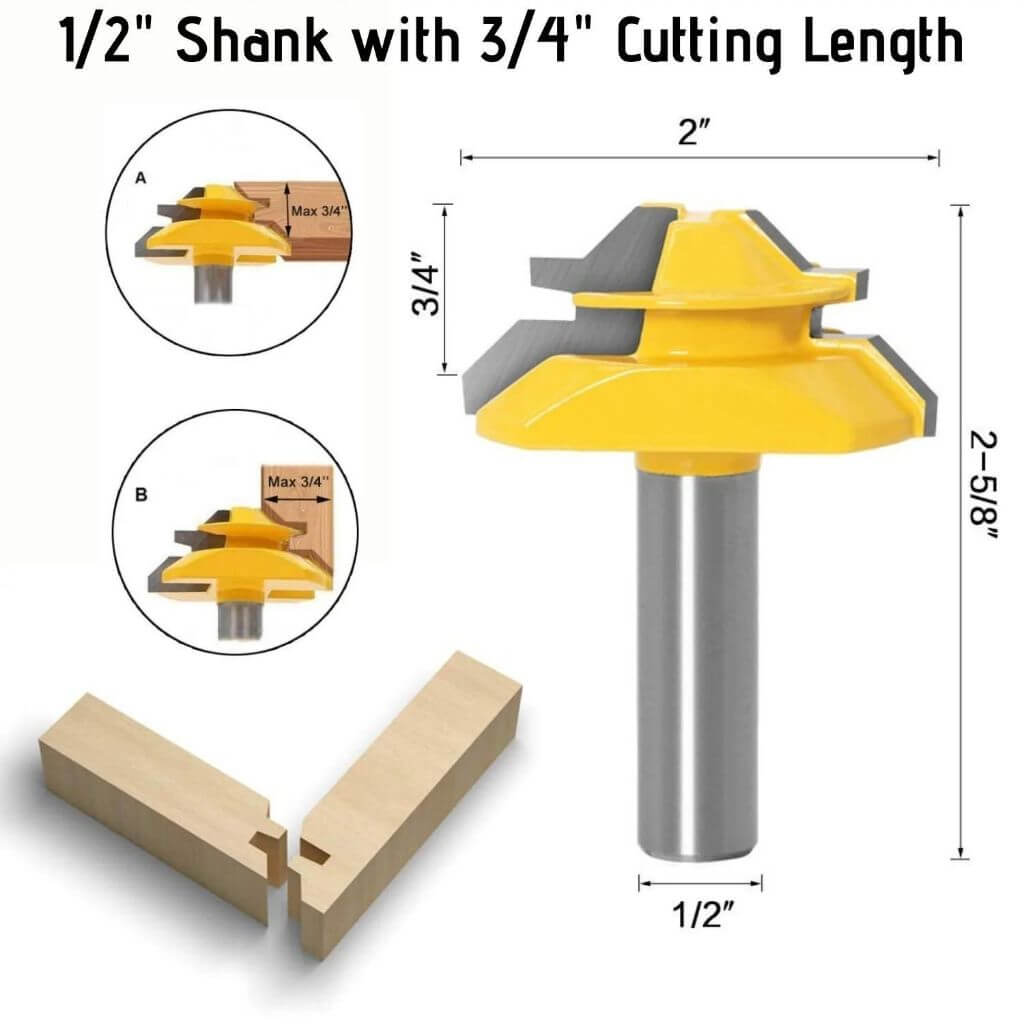 💥Specials this week - 45-degree Lock Miter Router Bit - 1/2" Shank