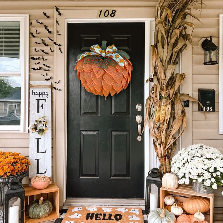 🔥60% OFF 🍁 Farmhouse Pumpkin Wreath For Front Door