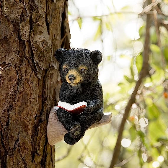 Garden decorations--🐻Solar Bear Reading Garden Statue Light