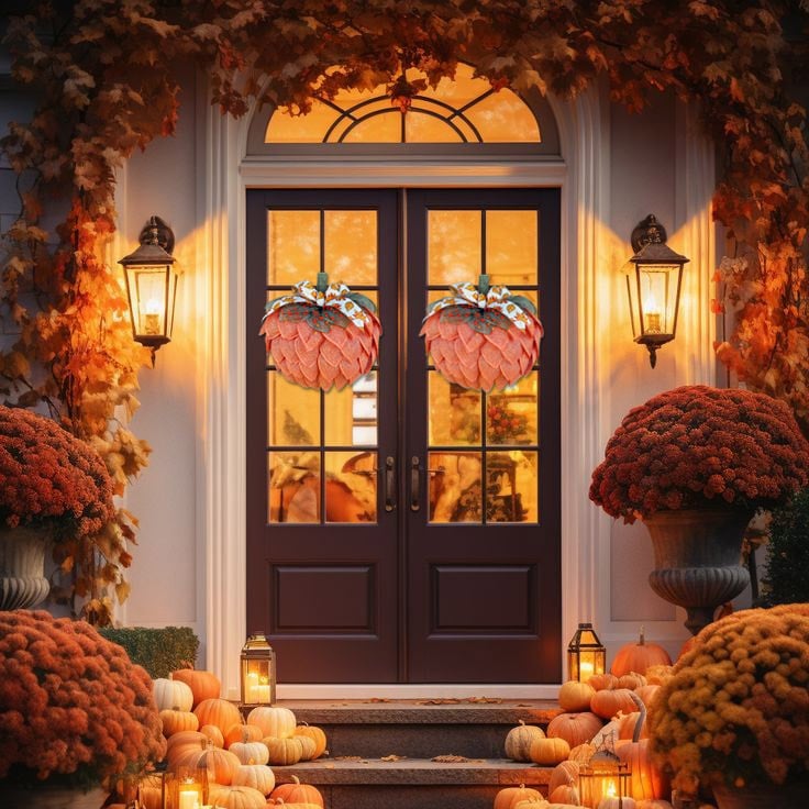 🔥60% OFF 🍁 Farmhouse Pumpkin Wreath For Front Door