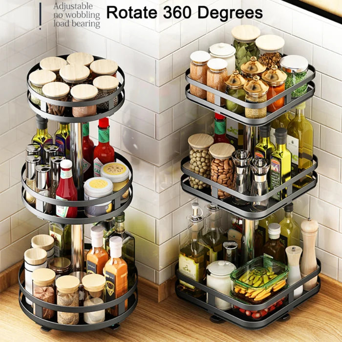 🔥The 360° rotating storage rack can be used in any scene