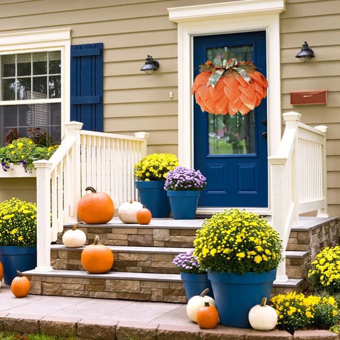 🔥60% OFF 🍁 Farmhouse Pumpkin Wreath For Front Door