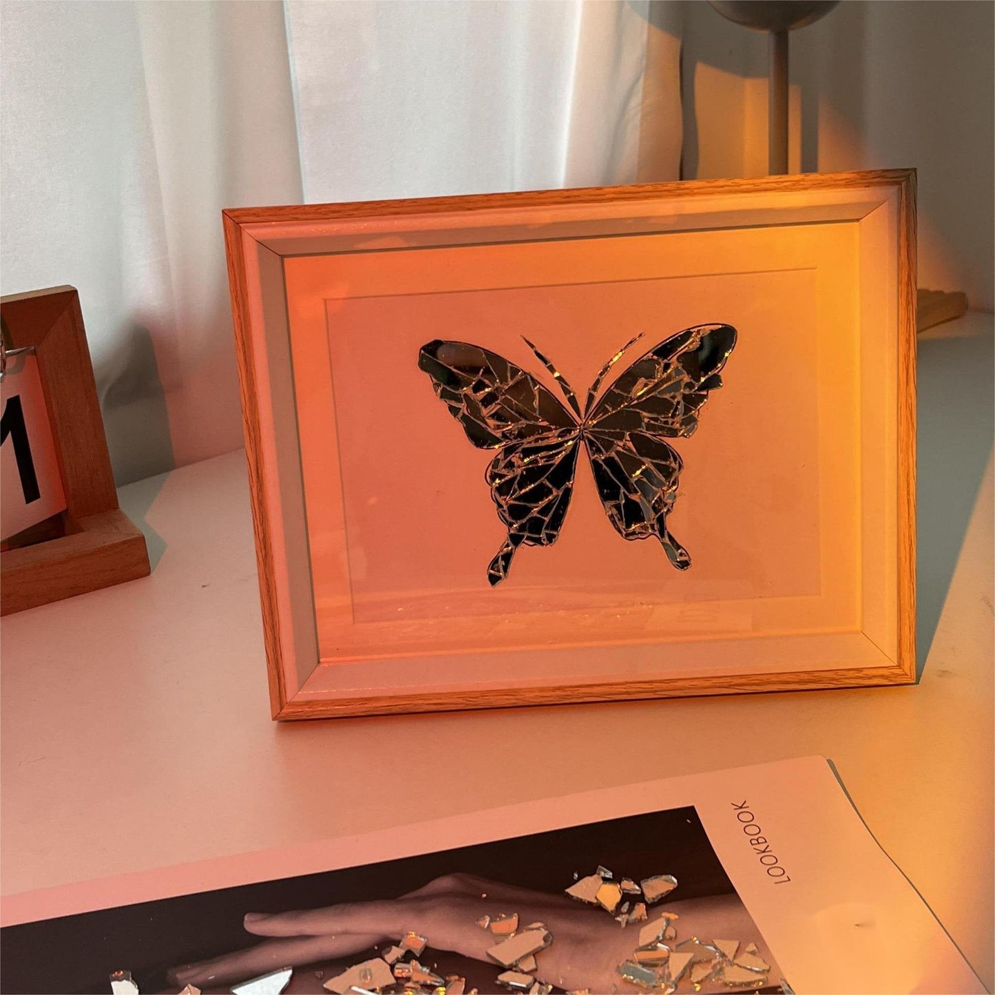 Creative handmade DIY - 🦋Butterfly Broken Mirror Photo Frame