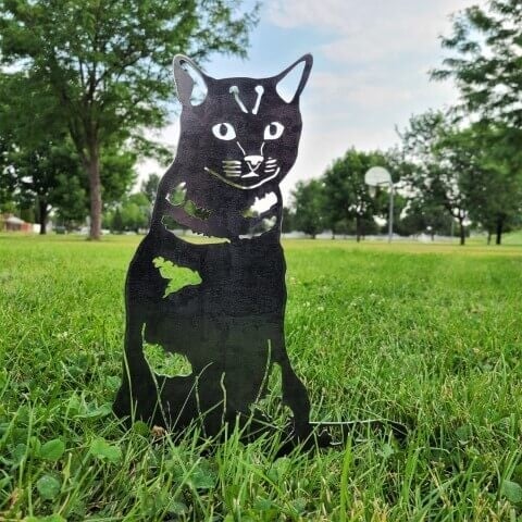 Shorthair Tabby Cat Metal Silhouette