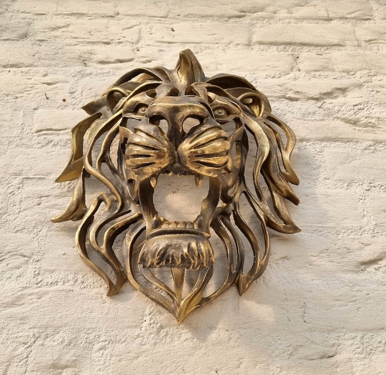 🦁Rare Find-Large Lion Head Wall Mounted Art Sculpture🎁