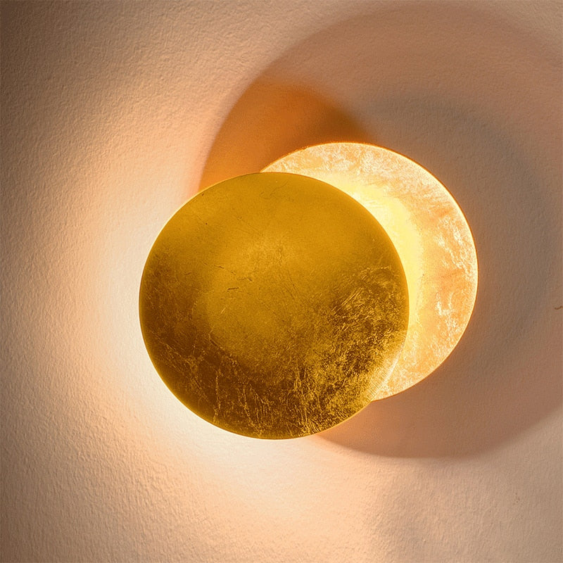 GoldVeil - Nordic Modern Creativity Bedroom Eclipse LED Art Wall Sconce Lamp