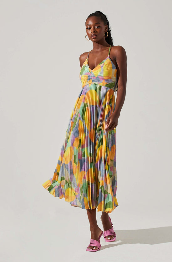 Casual Pleated Print Dress – Chesoso