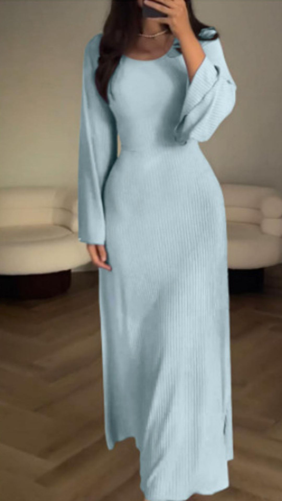 Long Sleeve Split Loose Casual Dress (Buy 2 Free Shipping)