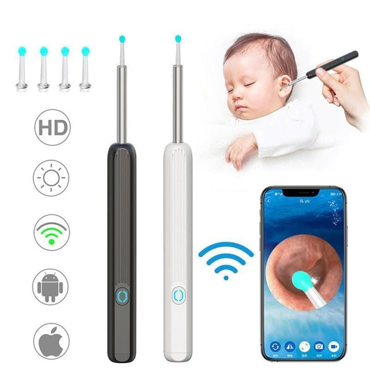 (🔥Promotion 50% OFF) Clean Earwax - Wi -Fi Visible Wax Elimination Spoon,USB 1080P HD Load Otoscope
