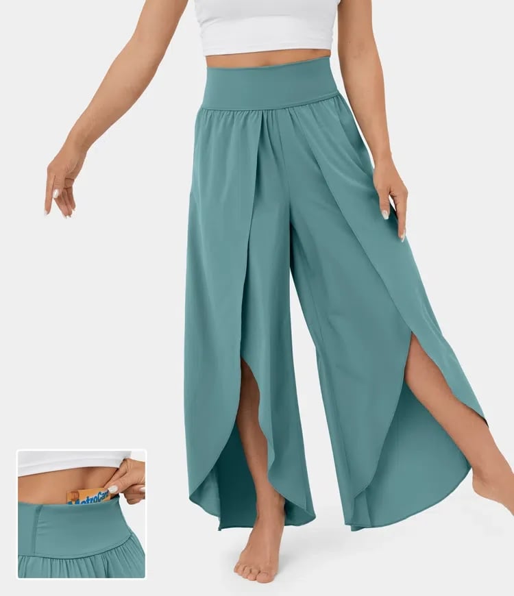 (🔥Last Day Promotion- SAVE 48% OFF) -High Waisted Split Wide Leg Quick Dry Casual Pants🎉